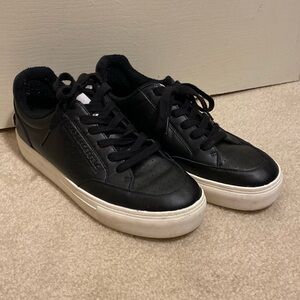 Karl Lagerfeld Black Leather Sneakers Size 9.5M 40.5B